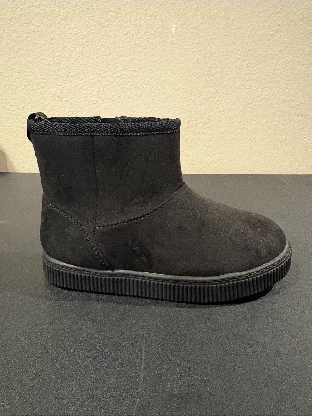 Cat & Jack Girls Arlo Zipper Shearling Style Black Boots Toddler Infant Size 7
